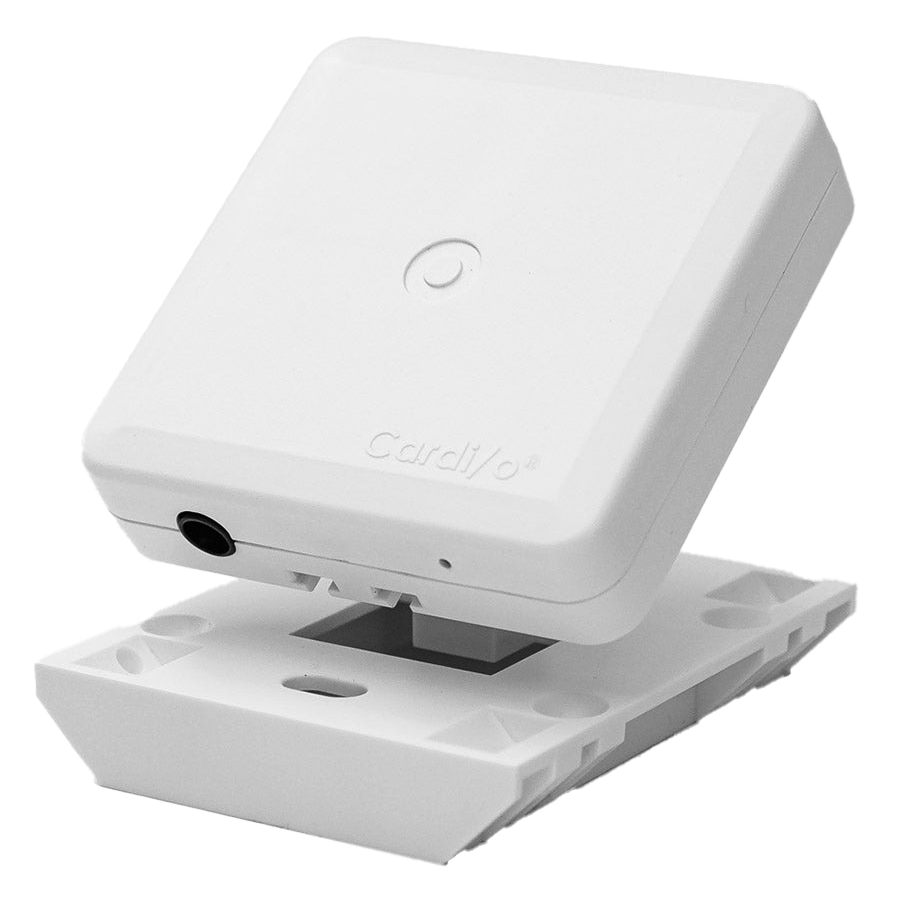 O monitor de sinais vitais Cardi/o usa tecnologia desenvolvida pela NASA para monitorar continuamente os sinais vitais. Os dados coletados podem ser enviados diretamente para profissionais de saúde, reduzindo o número de visitas domiciliares de assistência médica. Crédito: Advanced TeleSensors Inc.