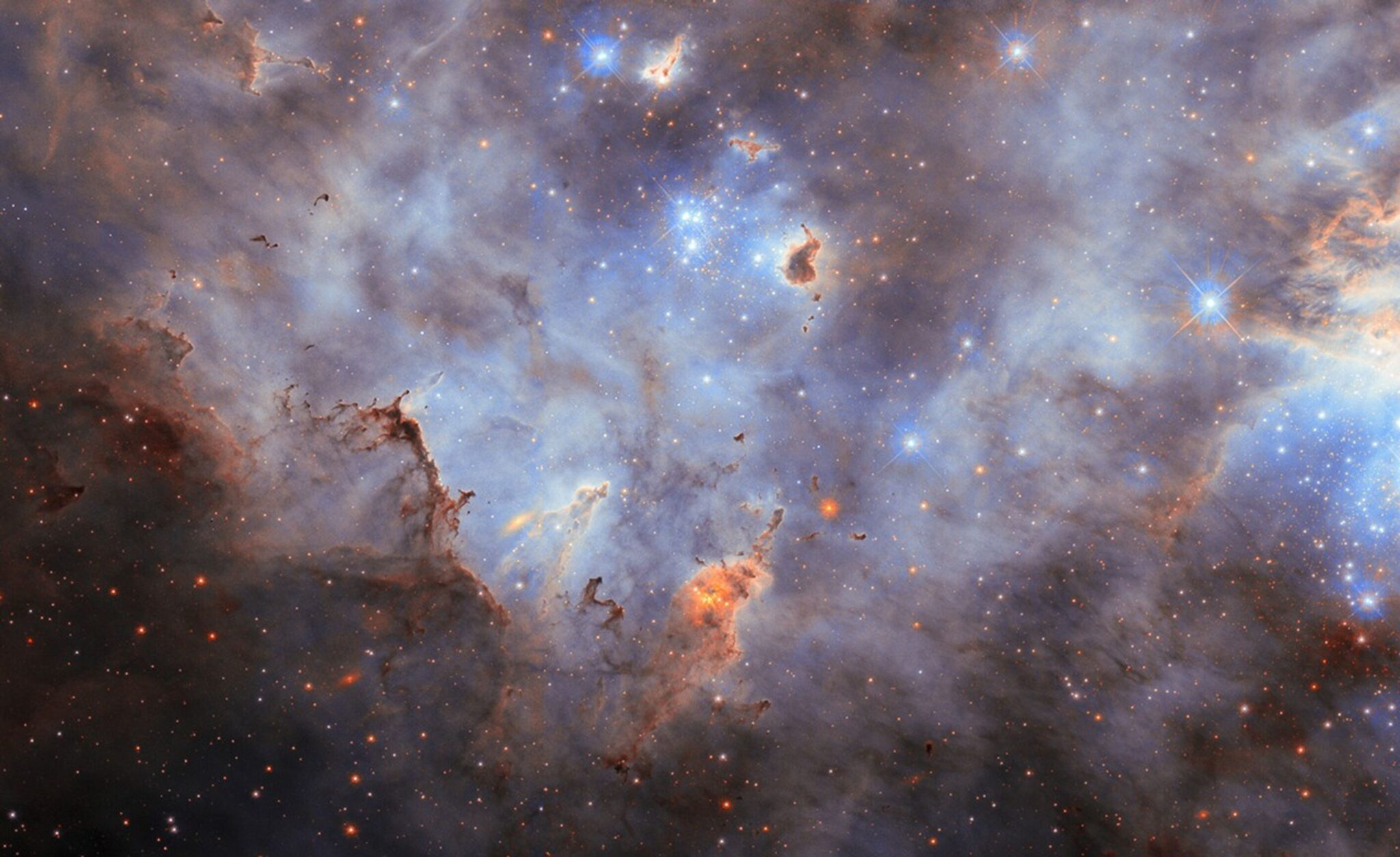 Hubble revela aglomerado estelar na Grande Nuvem de Magalhães