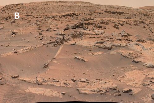 B: Esta é a superfície de Marte.