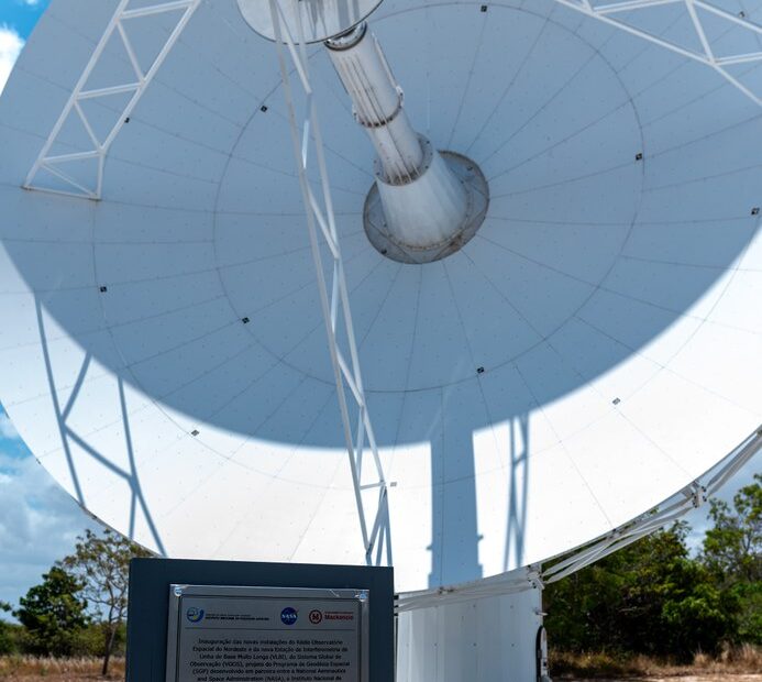 Antena do Rádio Observatório Espacial do Nordeste (ROEN). Foto: Mackenzie | Divulgação AEB