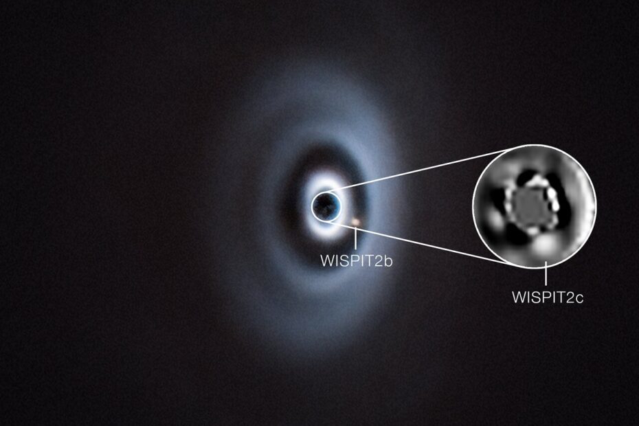 Imagens do Very Large Telescope mostram dois planetas em formação ao redor da estrela jovem WISPIT 2